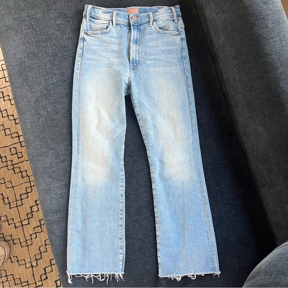 MOTHER Denim Au Revoir The Hustler Ankle Fray Size 28